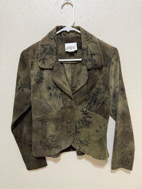 Vintage Zoe Boho Corduroy Button Up Blazer Jacket Size Small